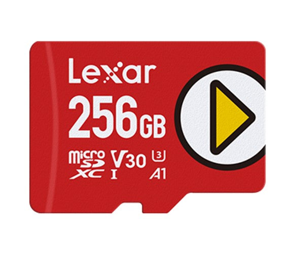 Lexar PLAY microSDXC™ UHS-I cards 256GB up to 160MB/s read, up to 100MB/s write1 High-speed performance for gaming devices featureA1/A2