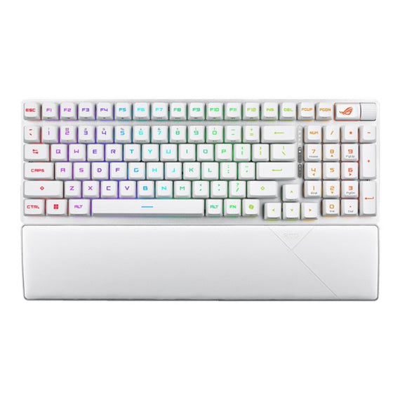 ASUS ROG Strix Scope II 96 RX Wireless Keyboard - White, USB-C / BT 5.1 / 2.4GHz,  RGB Per-Key, NKRO,  8000Hz,  2m Cable, AURA Sync