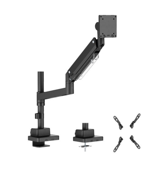 Brateck LDT80-C012P Super Heavy-Duty Pole-Mounted Gas Spring Monitor Arm, Matte Black, Fit Screen Size:	24'-57' Up to 27 KG （LS）