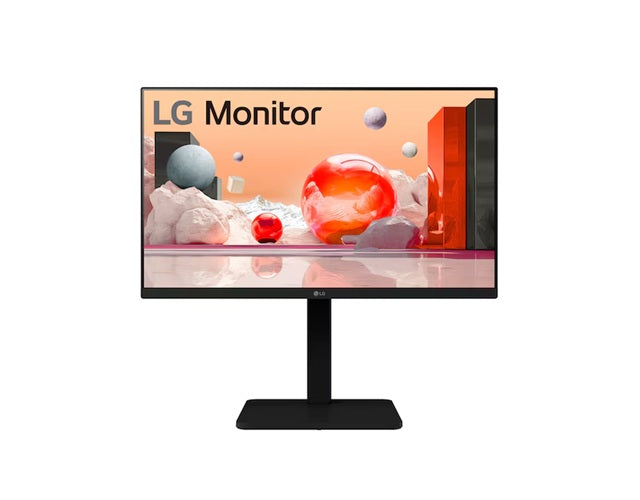 LG 24' Full HD IPS Monitor — 1920×1080, 100 Hz, built‑in power & speaker, versatile stand (tilt/height/swivel/pivot), Reader Mode & Flicker Safe