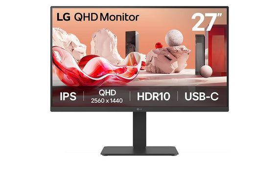 LG 27' 27BA65QB-B.AAU, QHD IPS, 100Hz, HDR10, USB-C PD 65W, Daisy Chain, RJ45, KVM, 4×USB, DP/HDMI, adj. stand, 350nits, sRGB 99%, 5ms, VESA