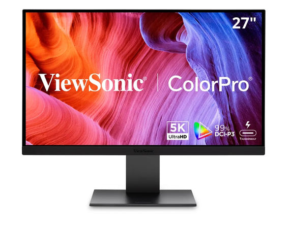 ViewSonic VP2788-5K - 27' ColorPro 5K Mac-Compatible Monitor with 100W Thunderbolt 4, USB C, and DCI-P3 Color Gamut Monitor