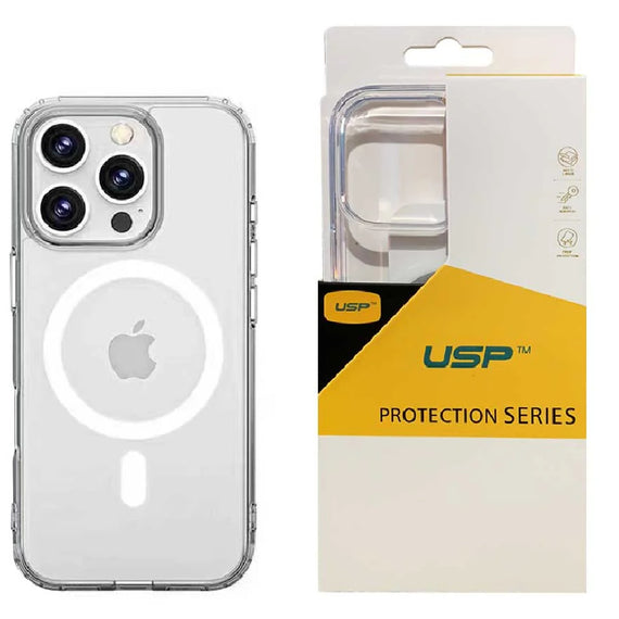 USP Apple iPhone 16 Pro (6.3') Clear Rock Shockproof Case with MagSafe - Ultra-Thin, Lightweight, Non-Slip, Multi-Layer, 3 Year Warranty