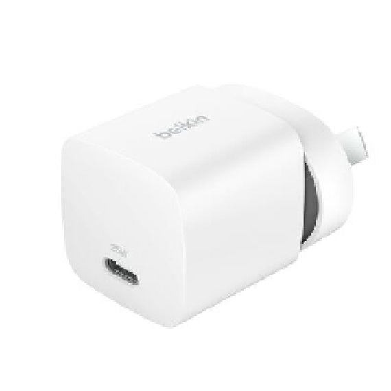 Belkin BoostCharge 25W USB-C PD 3.1 Cubic Wall Charger - White (WCA012auWH), Portable & Powerful, Apple, MFI-Certified, CEW $2500, 2 Years Warranty