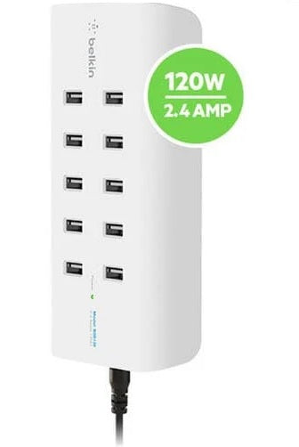 Belkin RockStar™ 10-Port USB Charging Station - White (B2B139au),Intelligent Charging,Desk Mountable,Overcurrent protection,CEW $5000,2 Years Warranty