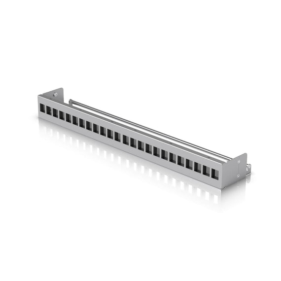 Ubiquiti 24-Port Blank Keystone Patch Panel, Silver, 1U 24-port, Ideal for Keystone Module Installation