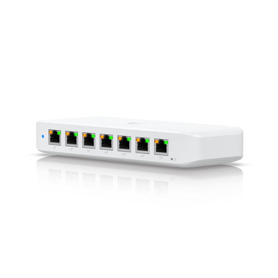 Ubiquiti Ultra 42W, Compact Layer 2, 8-port GbE PoE Switch, Versatile Mounting Options, 7 PoE/PoE+ No Power Supply, PoE++ Input,