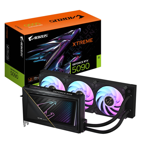 Gigabyte AORUS GeForce RTX™ 5090 XTREME WATERFORCE 32G, 2655 MHz , CUDA 21760, 28 Gbps, GDDR7, 512 bit, PSU 1000W, DisplayPort 2.1b *3 HDMI 2.1b *1
