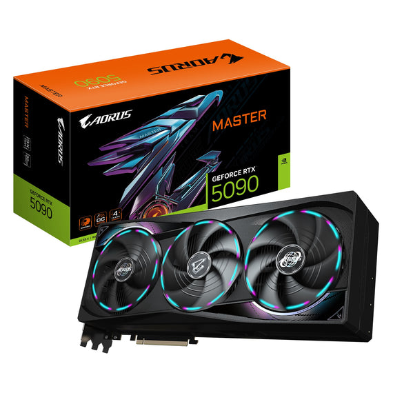 Gigabyte AORUS GeForce RTX™ 5090 MASTER 32G, 2655 MHz, CUDA 21760, 28 Gbps, GDDR7, 512 bit, PCI-E 5.0, PSU 1000W, DisplayPort 2.1b *3 HDMI 2.1b *1
